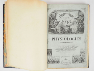 Vente aux enchères BIBLIOTHEQUE POUR RIRE. Les Physiologies parisiennes. Illustrées par G