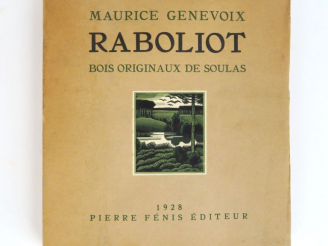 Vente aux enchères GENEVOIX (Maurice). Raboliot, orné de bois originaux en plusieurs tons
