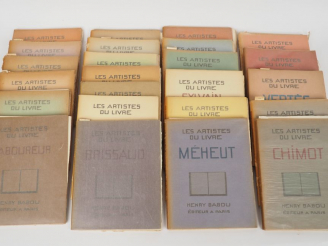 Vente aux enchères LES ARTISTES DU LIVRE. Paris, Henry Babou Editeur. 24 volumes in-4 en 