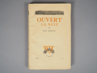 Vente aux enchères MORAND (Paul). Ouvert la nuit. Paris, NRF, Coll. A la Gerbe 1927. in-8