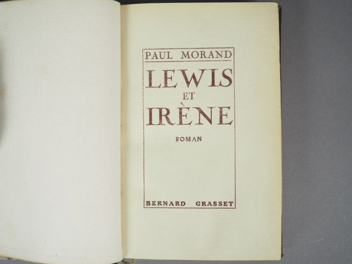 MORAND (Paul). Lewis et Irène. Paris, Grasset 1924. in-12. 1/2 maroqui