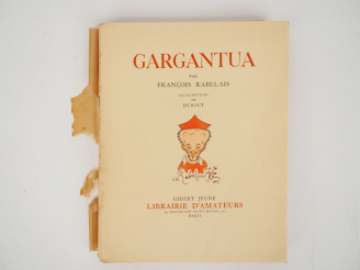 Vente aux enchères RABELAIS (François). Gargantua. Illustrations de DUBOUT. Paris, Librai