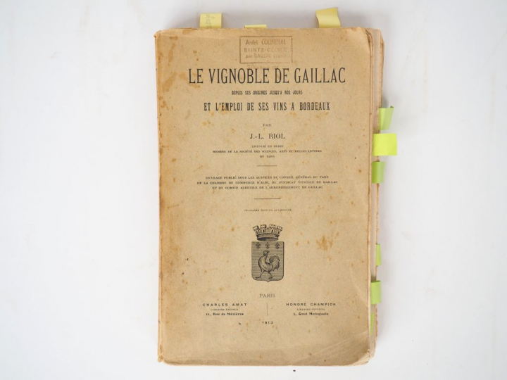 RIOL (J.-L.). Le Vignoble de Gaillac depuis son origine jusqu'à nos jo