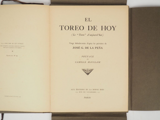 Vente aux enchères TAUROMACHIE. LA PENA (José G. de). El toreo de hoy. Le "toreo" d'aujou
