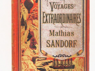 Vente aux enchères VERNE (Jules): Mathias Sandorff. Hetzel 1885. Percaline rouge à la ban