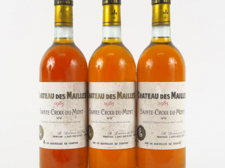 Vente aux enchères 3 BOUTEILLES CHÂTEAU DES MAILLES LARRIEU STE CROIX DU MONT - 1985 - BG