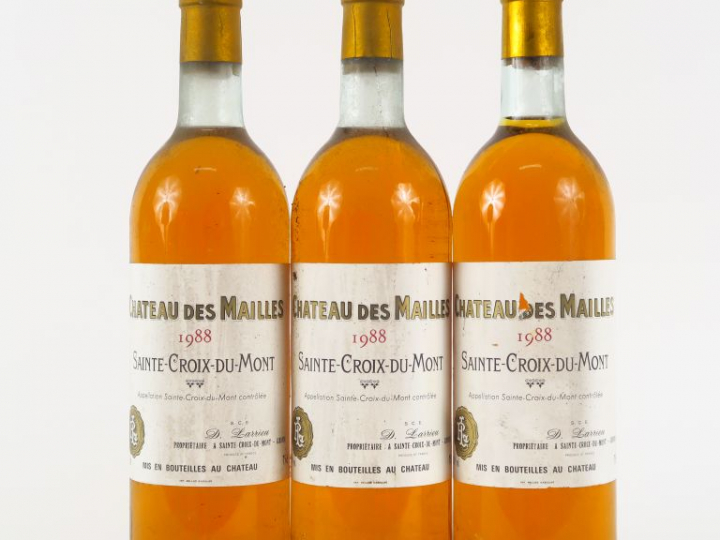 3 BOUTEILLES CHÂTEAU DES MAILLES LARRIEU STE CROIX DU MONT - 1988 - BG