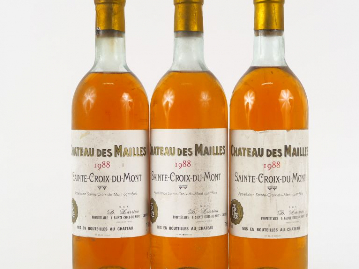 3 BOUTEILLES CHÂTEAU DES MAILLES LARRIEU STE CROIX DU MONT - 1988 - 1 