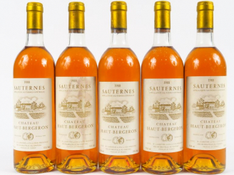 Vente aux enchères 5 BOUTEILLES CHÂTEAU HAUT BERGERON SAUTERNES - 1988 - LB
