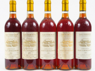 Vente aux enchères 5 BOUTEILLES CHÂTEAU HAUT BERGERON SAUTERNES - 1989