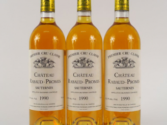 Vente aux enchères 3 BOUTEILLES CHÂTEAU RABAUD PROMIS 1er CC SAUTERNES - 1990