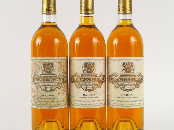 3 BOUTEILLES CHÂTEAU COUTET 1er CC SAUTERNES - 1990 - 1 ELT
