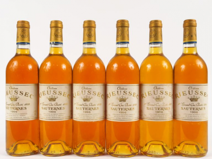 6 BOUTEILLES CHÂTEAU RIEUSSEC 1er CC SAUTERNES - 1996
