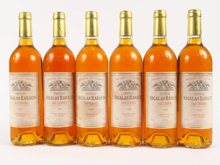 6 BOUTEILLES CHÂTEAU SIGALAS RABAUD 1er CC SAUTERNES - 1999