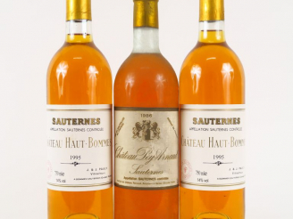 Vente aux enchères 3 BOUTEILLES SAUTERNES : 1 CHÂTEAU PEY ARNAUD 1986 LB - 2 CHÂTEAU HAUT