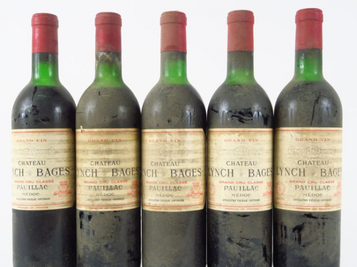 5 BOUTEILLES CHÂTEAU LYNCH BAGES GCC PAUILLAC - 1973 - 4 HEP/1 HEP-MEP