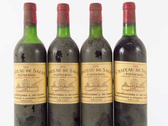 Vente aux enchères 4 BOUTEILLES CHÂTEAU DE SALES POMEROL 1978 - 1 BG/1 LB/2 BEP