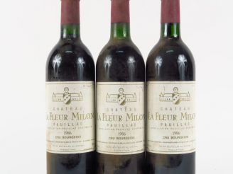 Vente aux enchères 3 BOUTEILLES CHÂTEAU LA FLEUR MILON CB PAUILLAC - 1986 - BG
