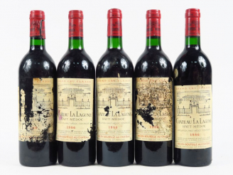 Vente aux enchères 5 BOUTEILLES CHÂTEAU LA LAGUNE GCC HAUT MEDOC - 1986 - BG+/EA