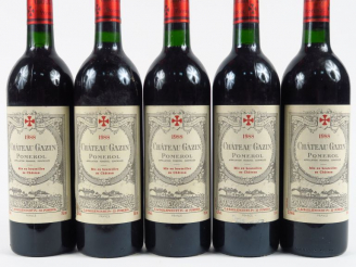 Vente aux enchères 5 BOUTEILLES CHÂTEAU GAZIN POMEROL - 1988 - BG++