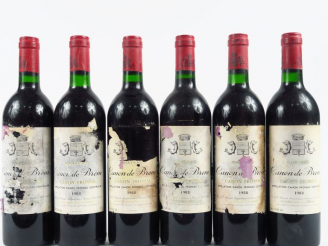 Vente aux enchères 6 BOUTEILLES CHÂTEAU CANON DE BREM CANON FRONSAC - 1988 - 2 BG+/EA