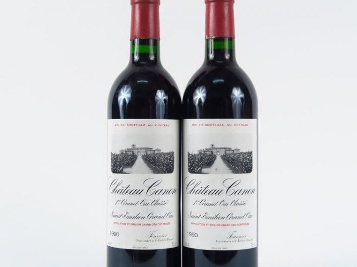 2 BOUTEILLES CHÂTEAU CANON 1er GCC ST EMILION - 1990
