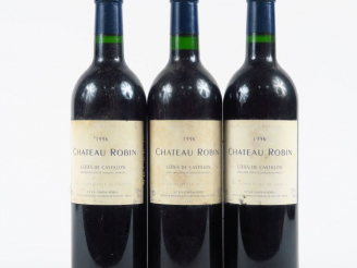 Vente aux enchères 3 BOUTEILLES CHÂTEAU ROBIN CÔTES DE CASTILLON - 1996