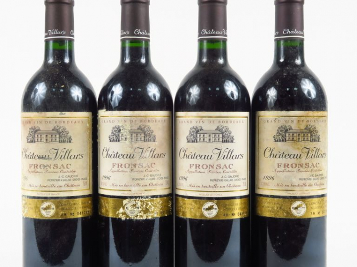 4 BOUTEILLES CHÂTEAU VILLARS FRONSAC - 1996
