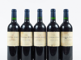 Vente aux enchères 5 BOUTEILLES CHÂTEAU ROBIN CÔTES DE CASTILLON - 1996