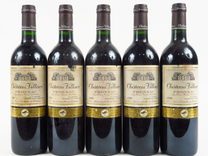 5 BOUTEILLES CHÂTEAU VILLARS FRONSAC - 1996