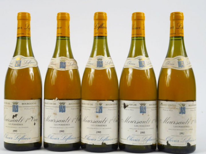 5 BOUTEILLES MEURSAULT 1er CRU 'LES PERRIERES' O. LEFLAIVE - 1995 - EL