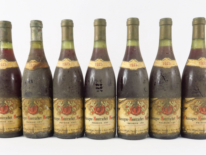 7 BOUTEILLES CHASSAGNE MONTRACHET MORGEOT 1er CRU P. MONGET - 1976 - D