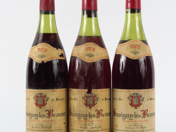 3 BOUTEILLES SAVIGNY LES BEAUNE DUBOIS - 1978 - 1 à 3,5 CM/2 à 5 CM