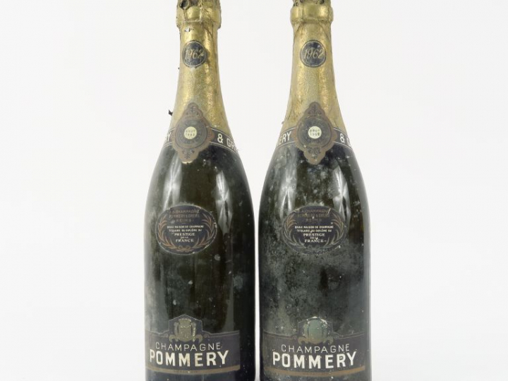 2 BOUTEILLES CHAMPAGNE POMMERY - 1962 - BONS NIVEAUX