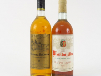 Vente aux enchères 2 BOUTEILLES MONBAZILLAC : 1 CHÂTEAU LAVAUD 1981 - 1 CHÂTEAU BELLEVUE 
