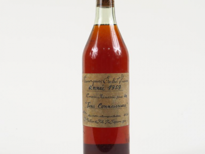 1 BOUTEILLE ARMAGNAC EXTRA VIEUX GELAS   FILS - 1959 - MISE : 1996