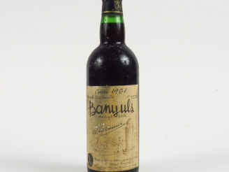 Vente aux enchères 1 BOUTEILLE BANYULS VIDAL ROSSINES - 1961 - PRODUCTION : 3080 BOUTEILL