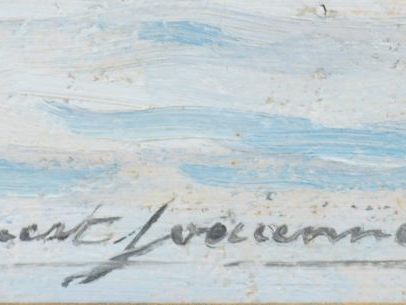 Ernest JOUANNE "L'arrière port du Havre" Huile sur toile. Signée en ba