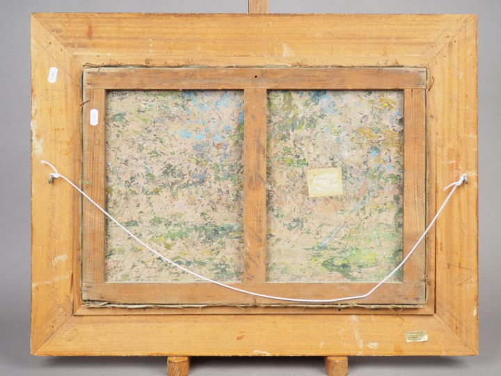 Ernest JOUANNE "L'arrière port du Havre" Huile sur toile. Signée en ba