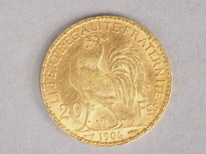 Une pièce de 20 Francs or,1906. FRAIS ACHETEUR : 5% TTC