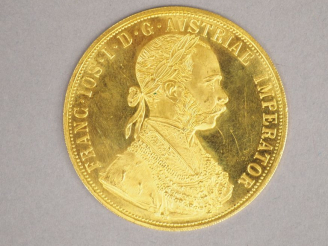 Vente aux enchères Une pièce de 4 Ducats or François-Joseph 1er. FRAIS ACHETEUR : 5% TTC