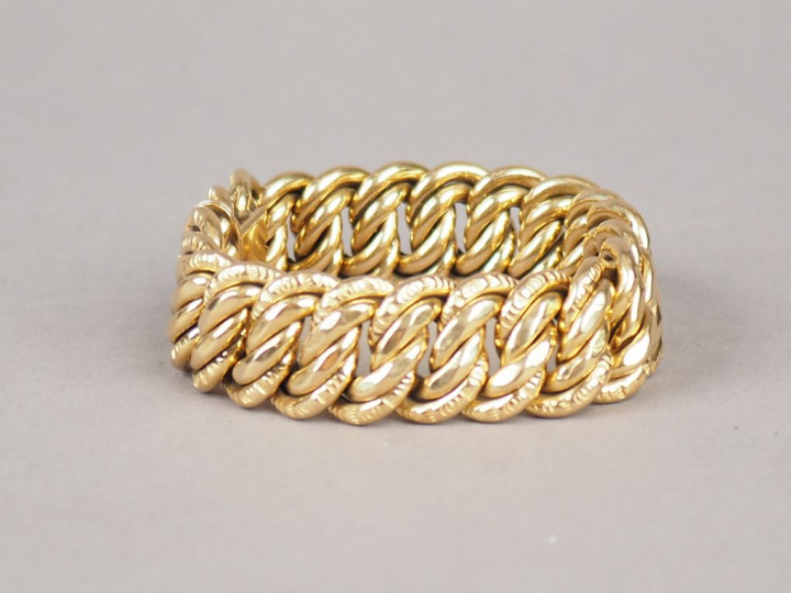 Bracelet en or jaune, maille américaine. Poids. 65,84 g