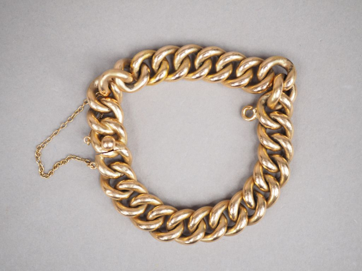 Bracelet souple en or jaune, maille américaine. Poids. 20,04 g