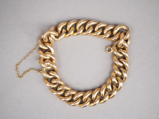 Vente aux enchères Bracelet souple en or jaune, maille américaine. Poids. 20,04 g