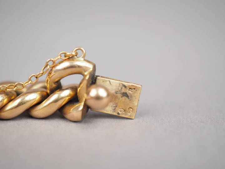 Bracelet souple en or jaune, maille américaine. Poids. 20,04 g