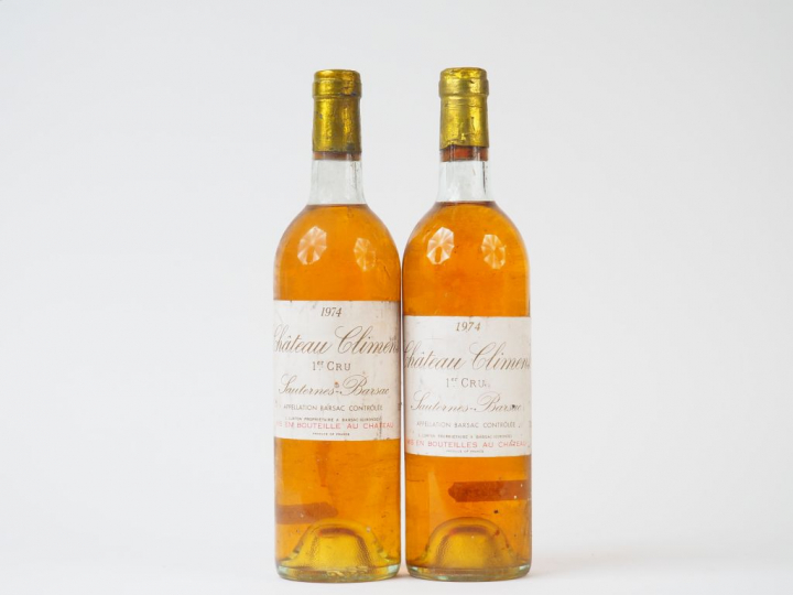 2 BOUTEILLES CHÂTEAU CLIMENS 1er CC SAUTERNES - 1974 - LB