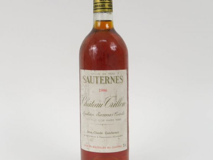 1 BOUTEILLE CHÂTEAU TRILLON 'CREME DE TÊTE' SAUTERNES - 1986