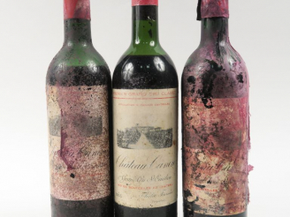 Vente aux enchères 3 BOUTEILLES CHÂTEAU CANON 1er GCC ST EMILION - 1955 - 1 MEP/2 BEP/EA/