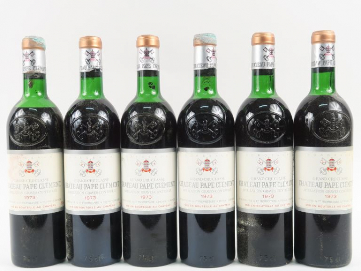 6 BOUTEILLES CHÂTEAU PAPE CLEMENT GCC GRAVES - 1973 - 3 LB/2 HEP/1 MEP