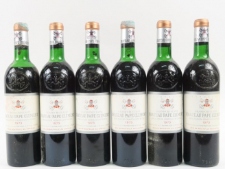 Vente aux enchères 6 BOUTEILLES CHÂTEAU PAPE CLEMENT GCC GRAVES - 1973 - 3 LB/2 HEP/1 MEP